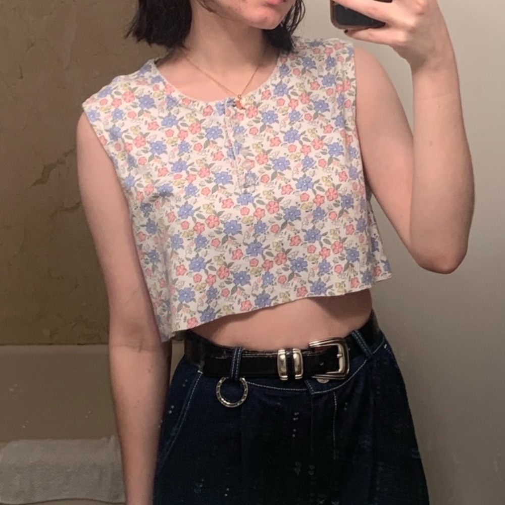 floral cropped tank